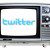 Twitter logo on TV screen