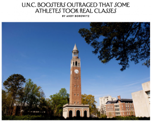 UNC boosters outraged that some athletes took real classes