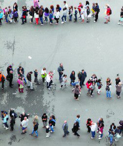 Lineups of people