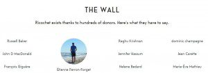 ricochet wall of donors