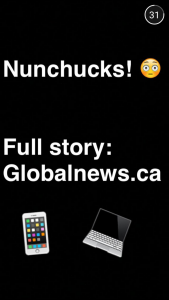 A screenshot of a Global News snap