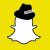 The Snapchat ghost wearing a press hat