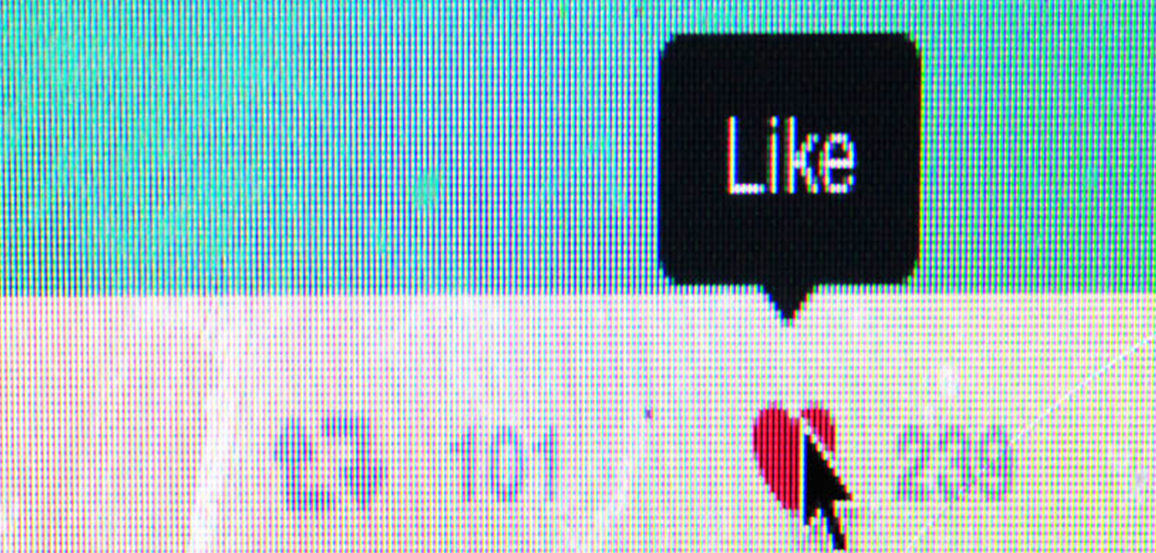 A close up of the "like" button on Twitter