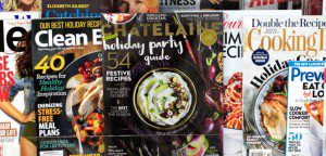 Chatelaine appears on a newsstand alongside women's magazines