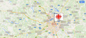 CBC flag on map in Moscow