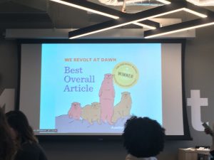 Powerpoint Presentation: "We Revolt At Dawn: Best Overall Article Winner"