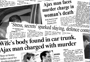 Newspaper headlines on the case of James Poland murdering wife Andrea Schneider