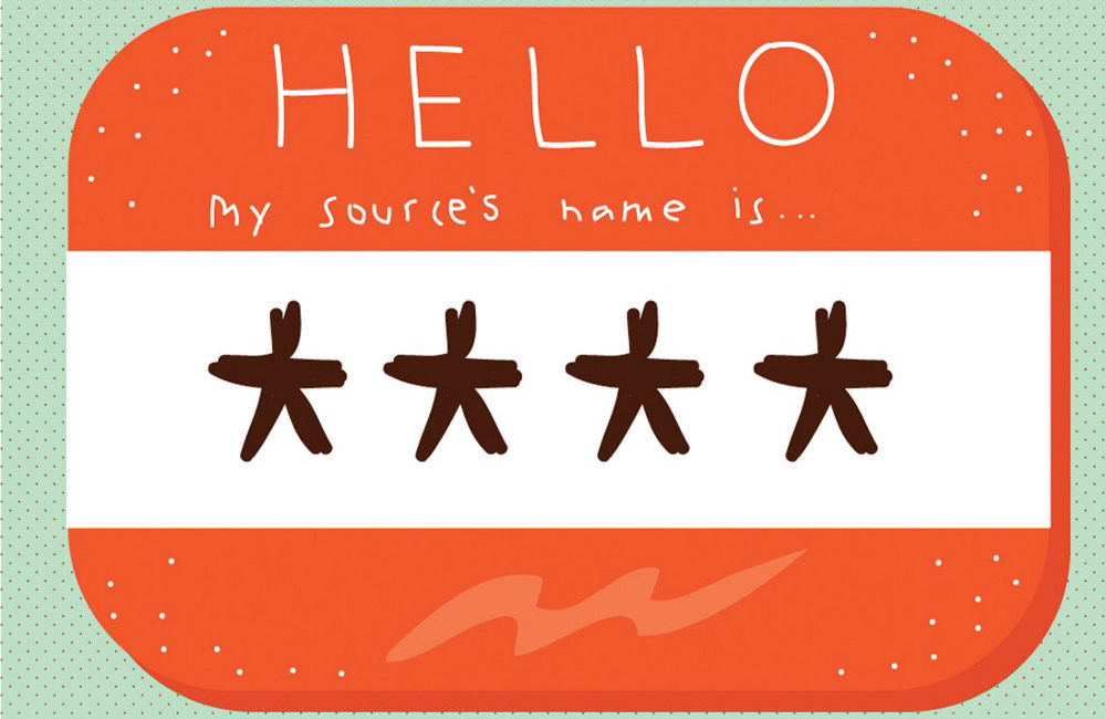 Illustration of name-tag "Hello my source's name is ****"