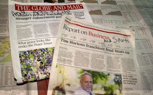Globe and Mail papers