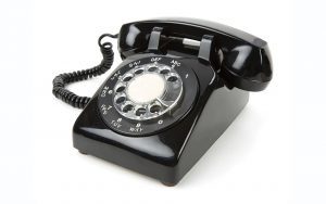 A black vintage phone