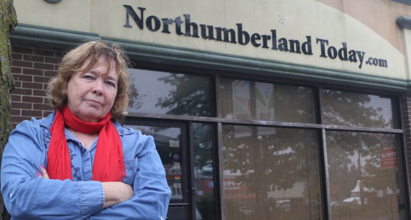 Cecilia Nasmith stands outside Northumberland Today with her arms crossed