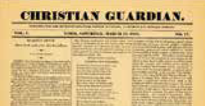An image of a headline from the Christian Guardian Newspaper